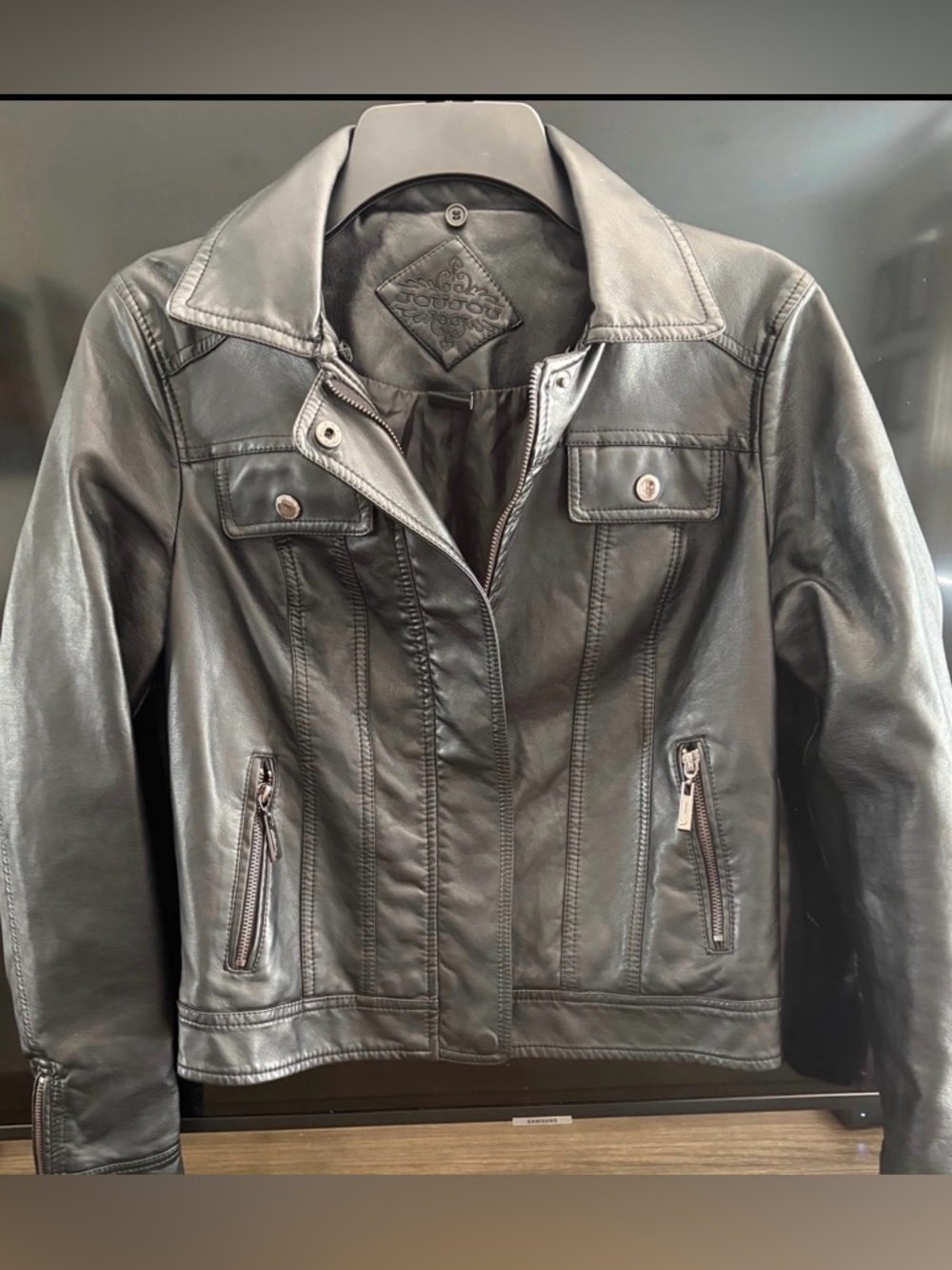 Faux Leather Jacket Sz Small